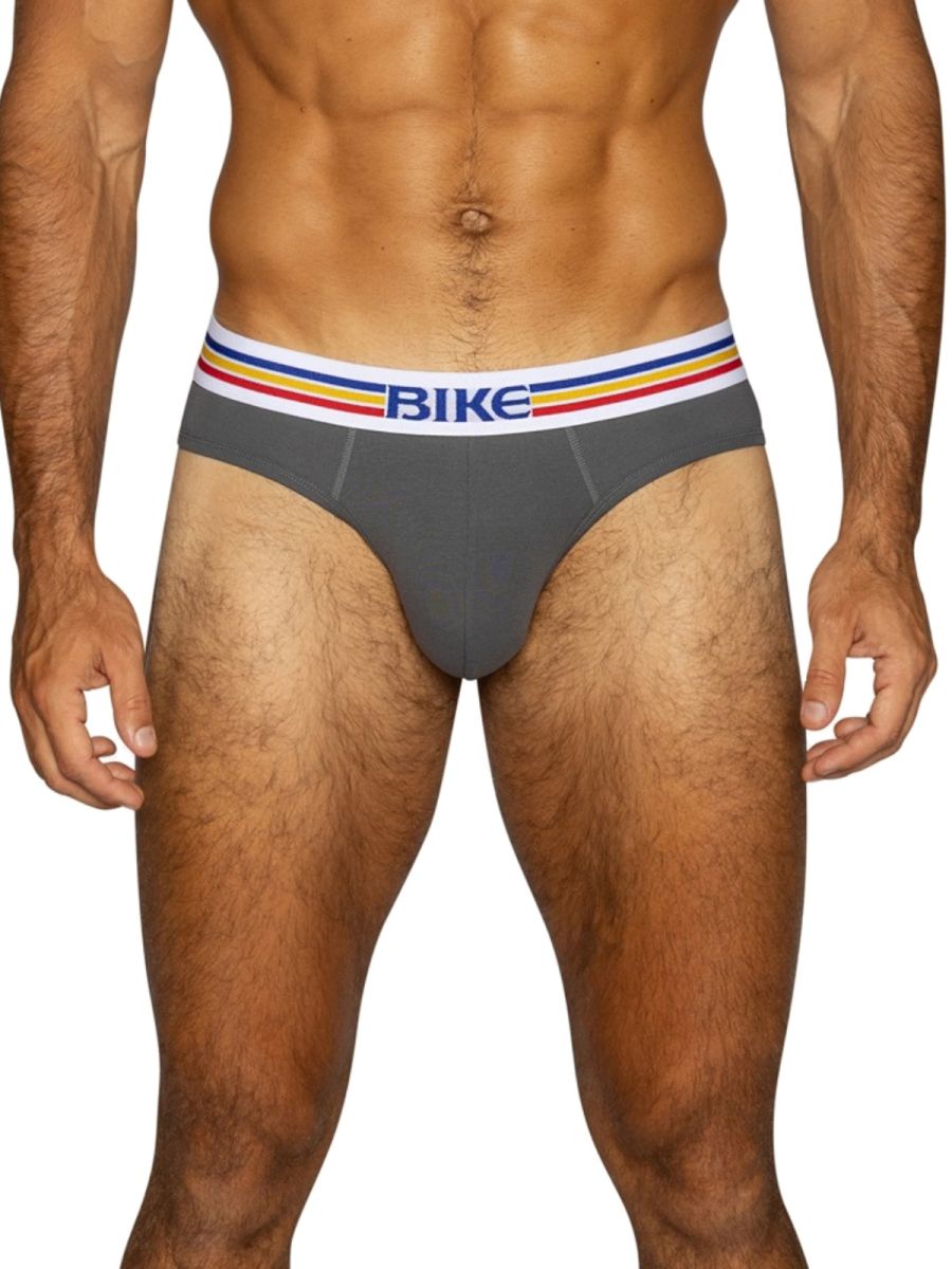 BIKE Athletic BAS327 Men's Underwear Stretch Cotton Brief Color Charcoal