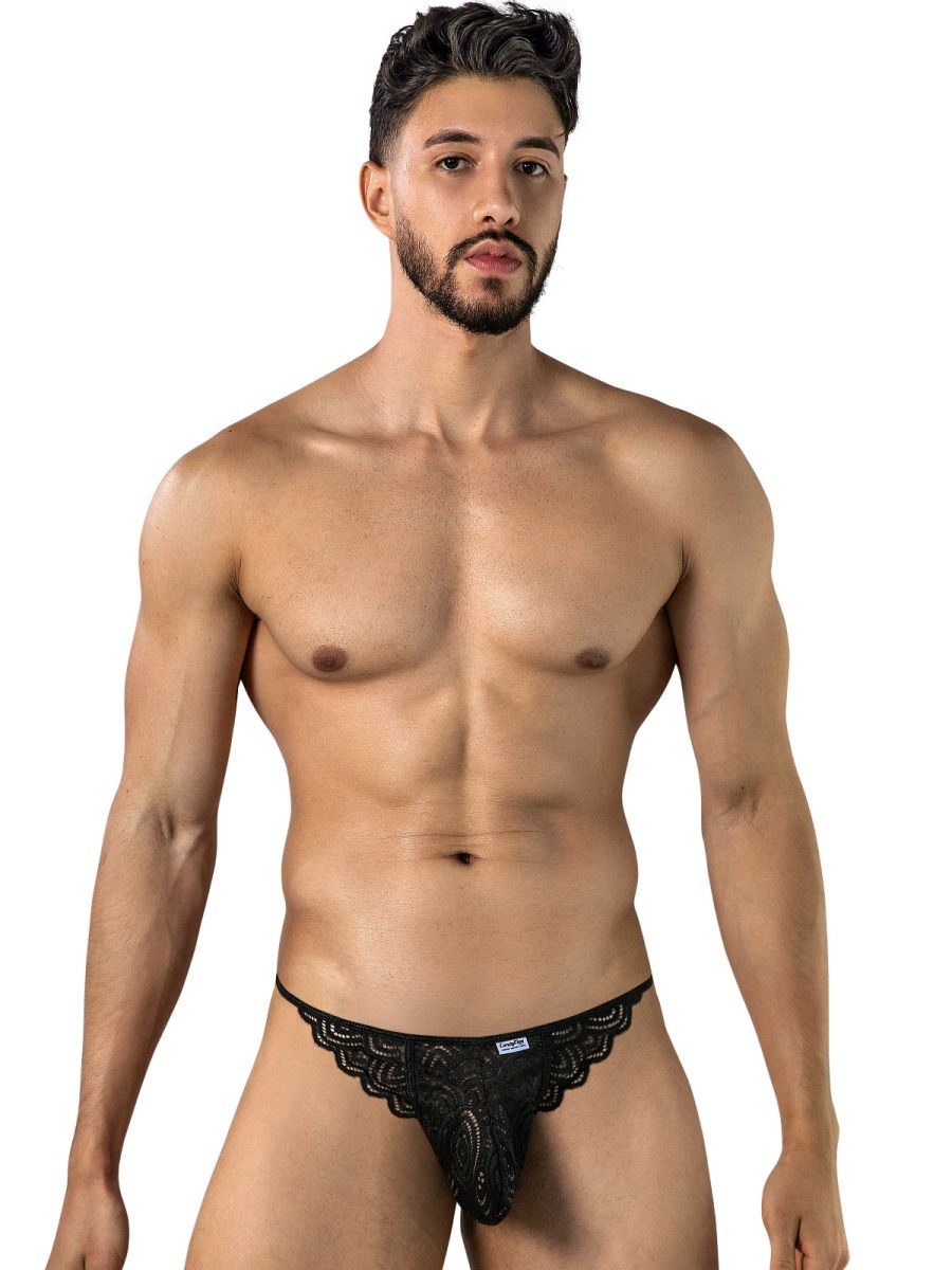 CandyMan 95002 Men's Underwear Seductive Lace Briefs Color Black