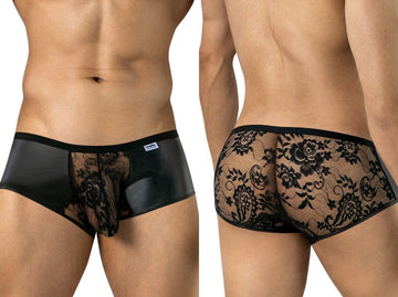 CandyMan 95008 Men's Underwear Seductive Lace Trunks Color Black