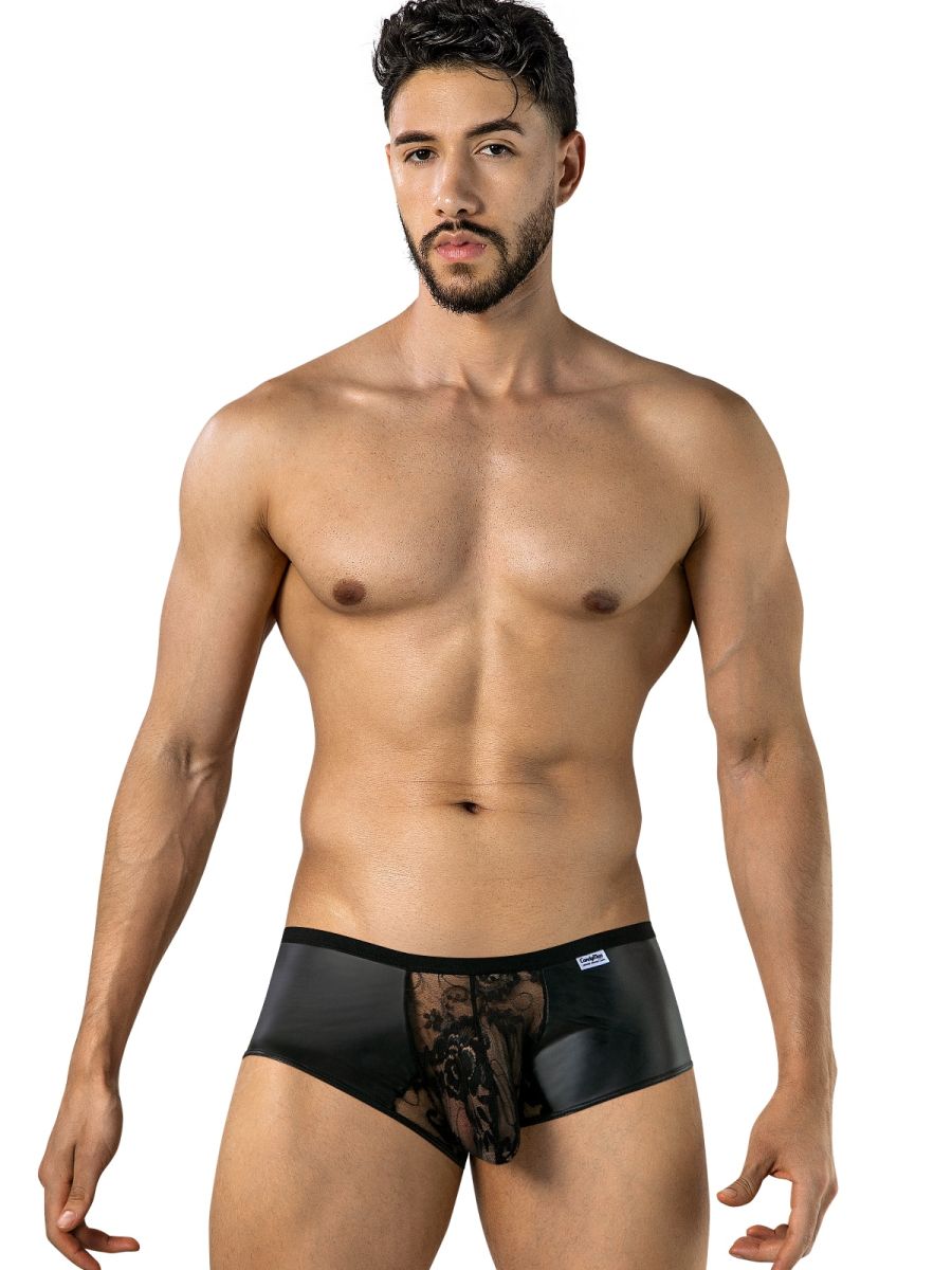 CandyMan 95008 Men's Underwear Seductive Lace Trunks Color Black