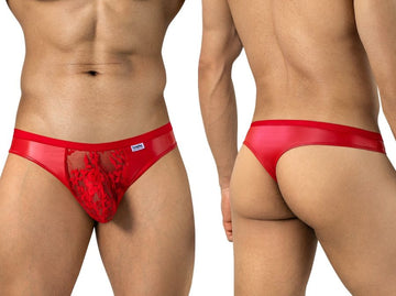 CandyMan 95009 Men's Underwear Seductive Lace Thongs Color Red