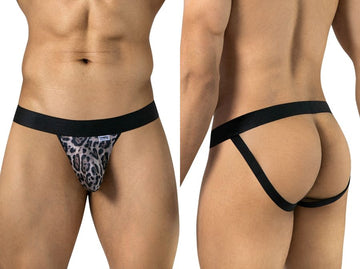 CandyMan Wild 95010 Men's Underwear Microfiber Jockstrap Color Leopard Print