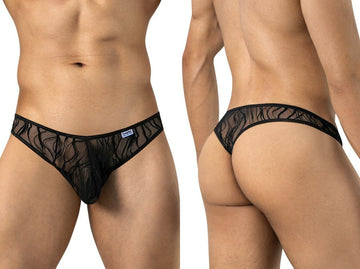CandyMan 95011 Men's Underwear Seductive Lace Thongs Color Black