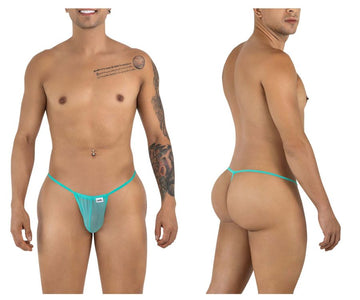 Tanga CandyMan 9586 de malla color aguamarina