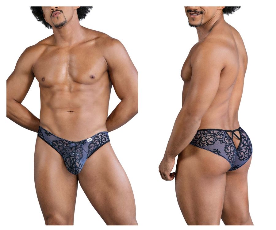 CandyMan 99830 Lace Briefs Color Black-Navy