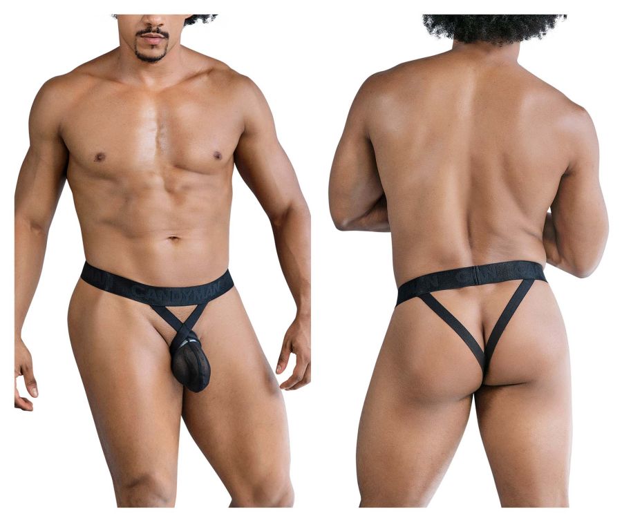 CandyMan 99847 Mesh Thongs Color Black