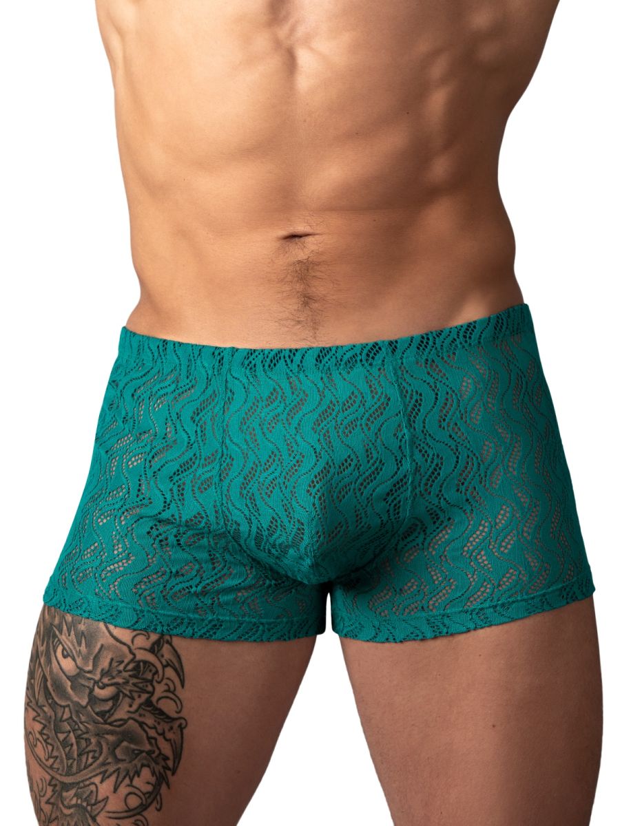 Male Power Men's Underwear 150-305 Ripple Pouch Short Trunks Color Teal