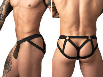 Male Power 352-307 Mesh 2 Strappy Ring Jockstrap Color Black