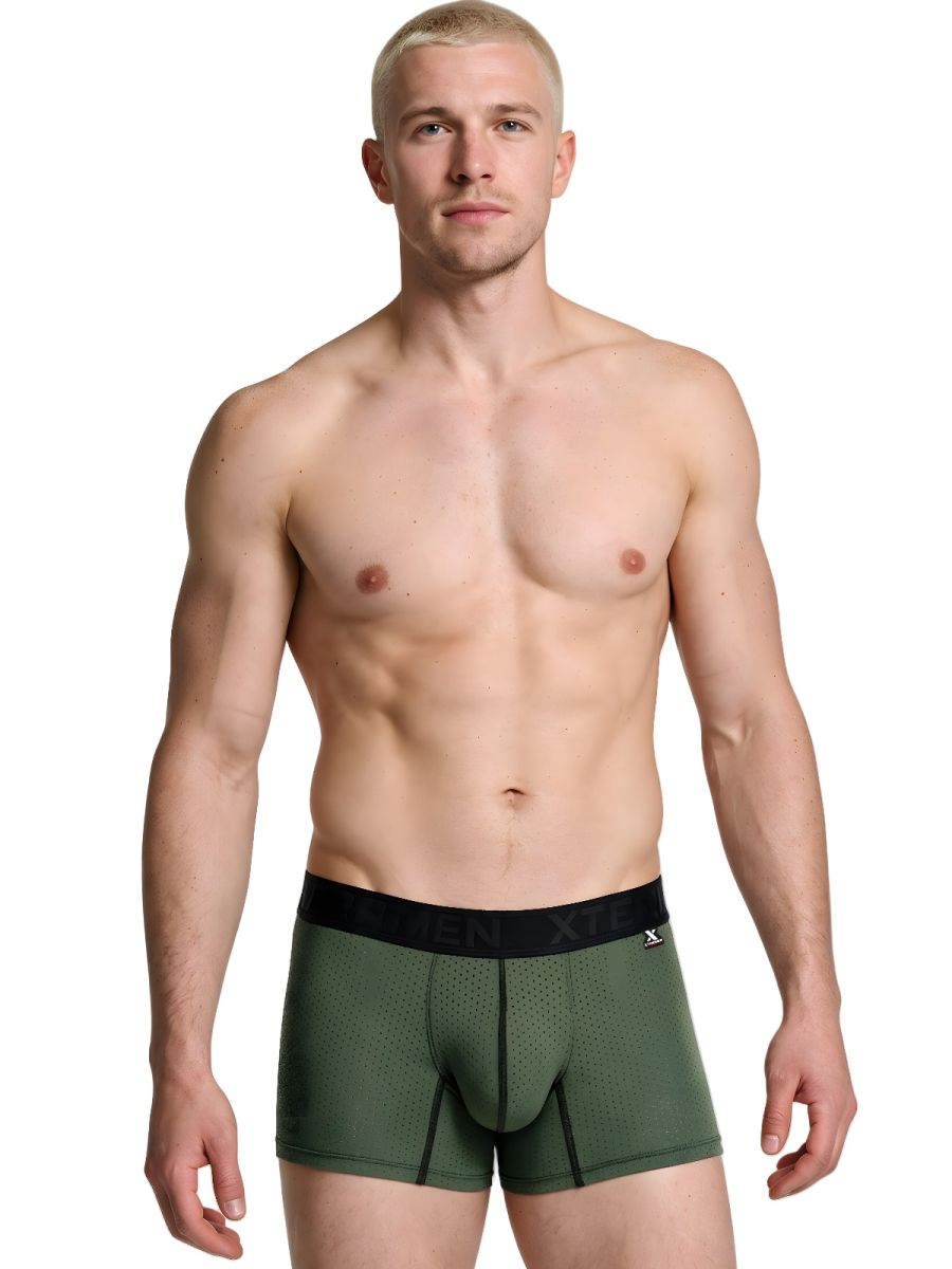 Xtremen 91251 Microfiber Mesh Boxer Briefs Color Military Green