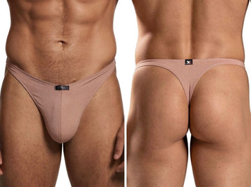 Xtremen 91254 Mens Underwear Sleek Microfiber Thongs Color Khaki