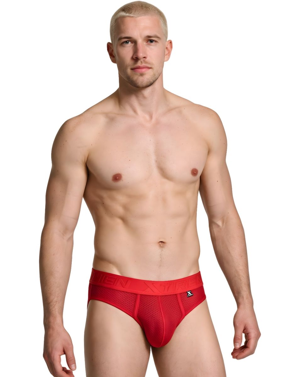 Xtremen 91268 Microfiber Mesh Thongs Color Red