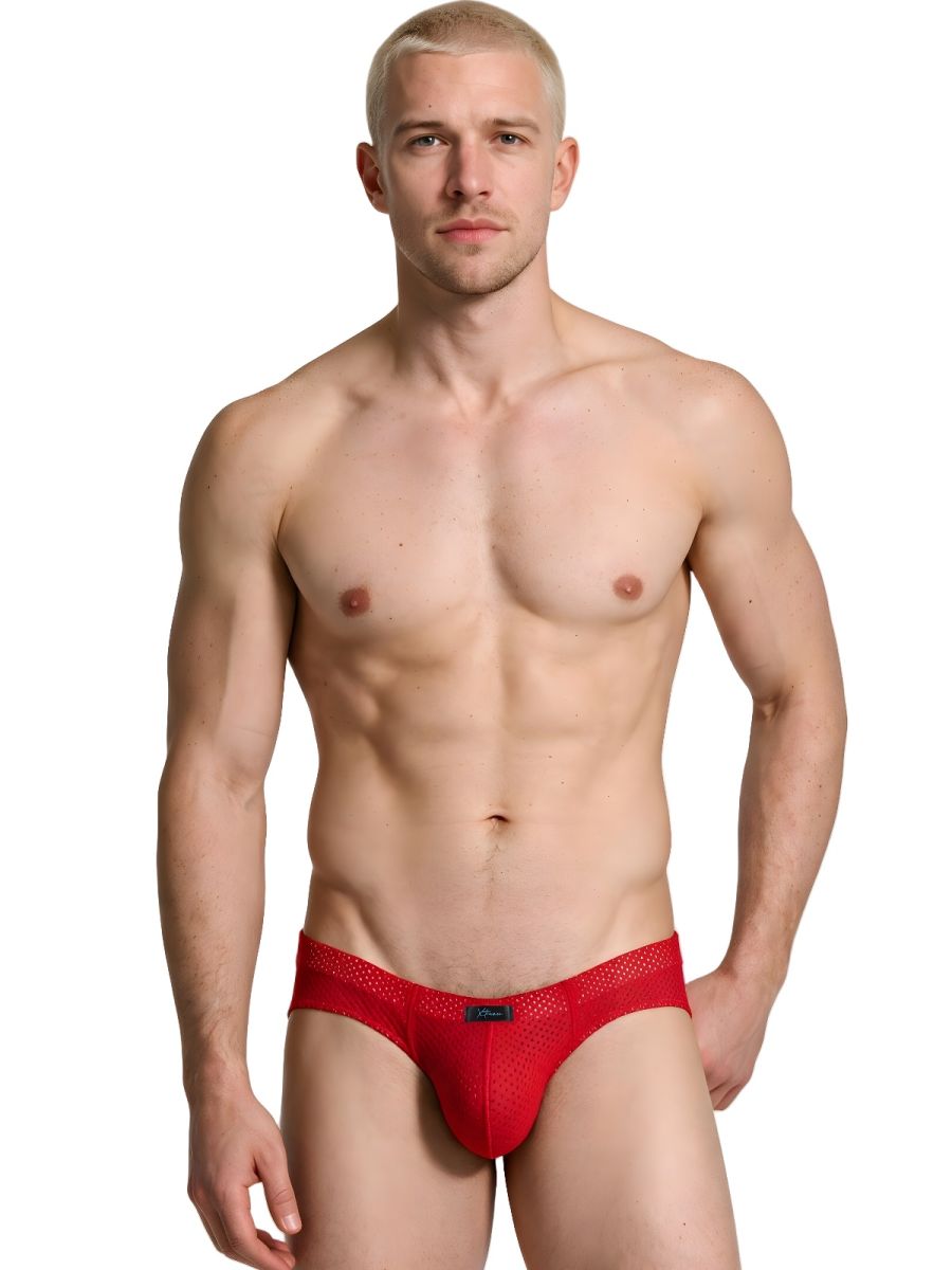 Xtremen 91270 Microfiber Mesh Briefs Color Red