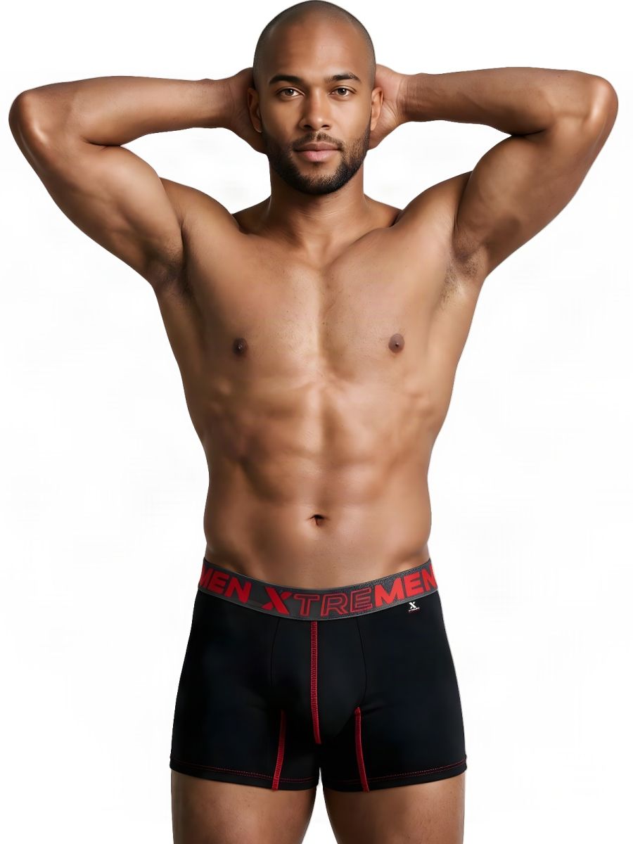 Xtremen 91271 Men's Underwear Sleek Microfiber Boxer Briefs Color Black