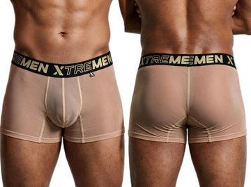 Xtremen 91277 Men's Underwear Microfiber Mesh Boxer Briefs Color Brown
