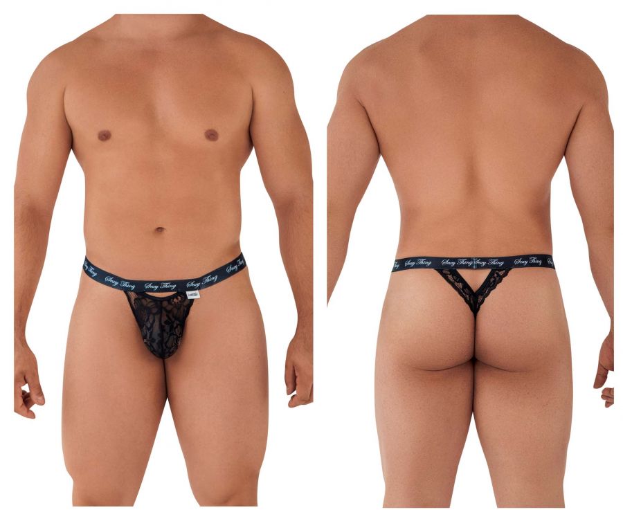 CandyMan 99594 Sexy Thing Lace Thongs Color Black