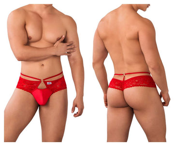 CandyMan 99647 Lace Thongs Color Red