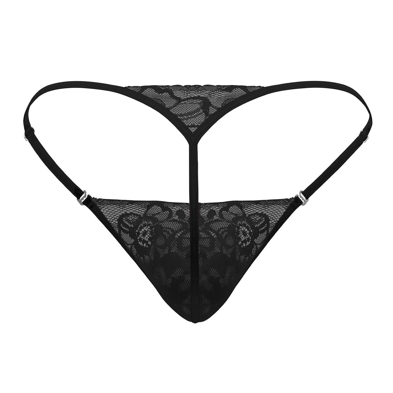 CandyMan 99898 Geometric Mesh Thongs Color Black