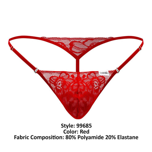 CandyMan 99596 Mesh-Lace Thongs Color Leopard Print