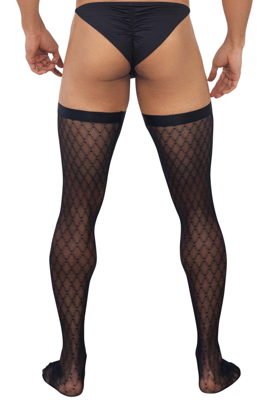 CandyMan 99533 Mesh Thigh Highs Color Black main image 1