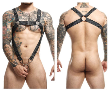 MaleBasics DMBL07 DNGEON Cross Cockring Harness Color Midnight