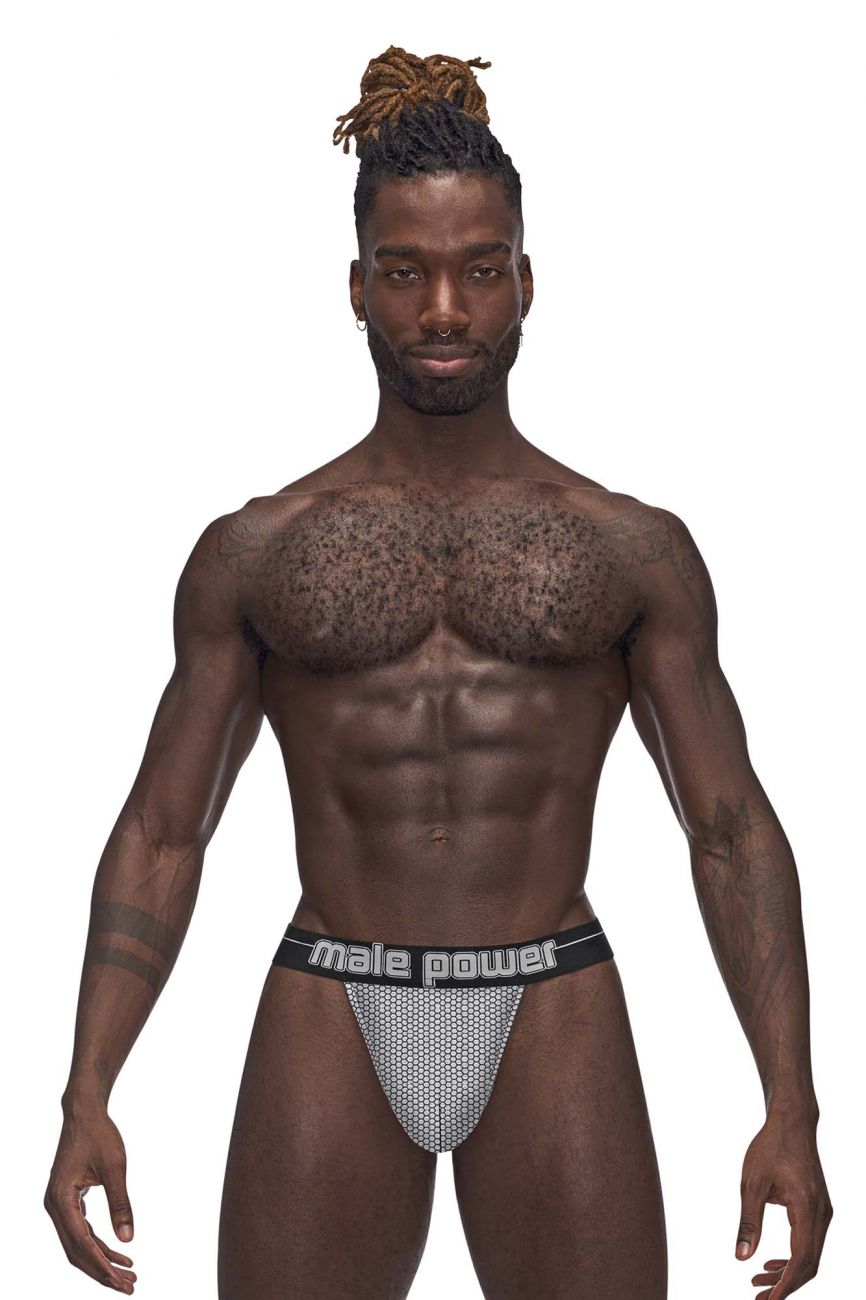 Male Power 454-269 Sexagon Micro V Thong Color Gray