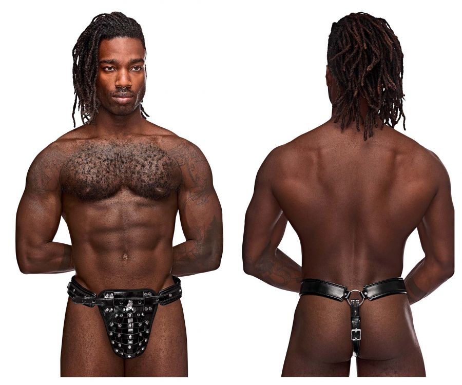Male Power 542-266 Leather Taurs Thongs Color Black