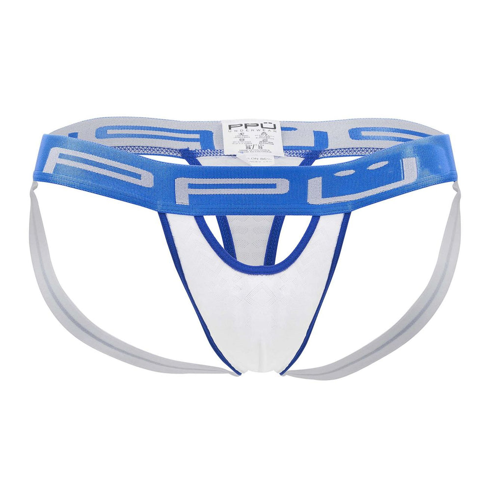 Jock Strap White Mens Thong Jockstrap With Solid Color and Black Through Back Al